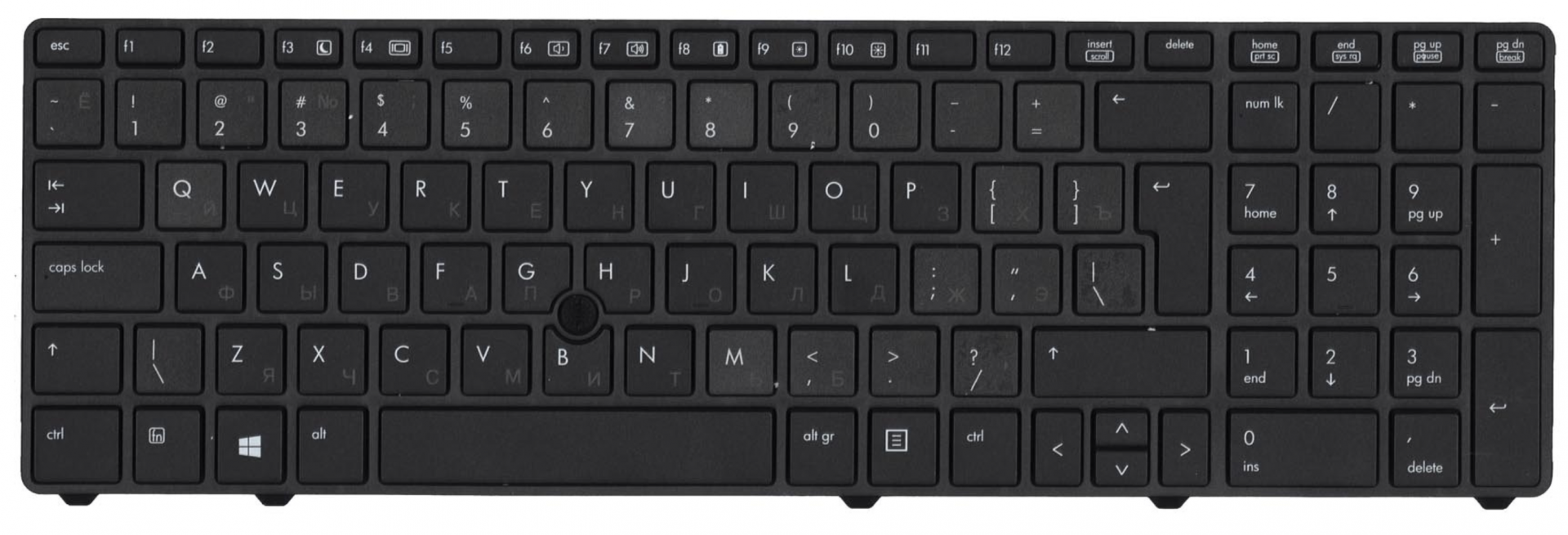 Клавиатура HP Elitebook 8760w с указателем, без подстветки, OEM