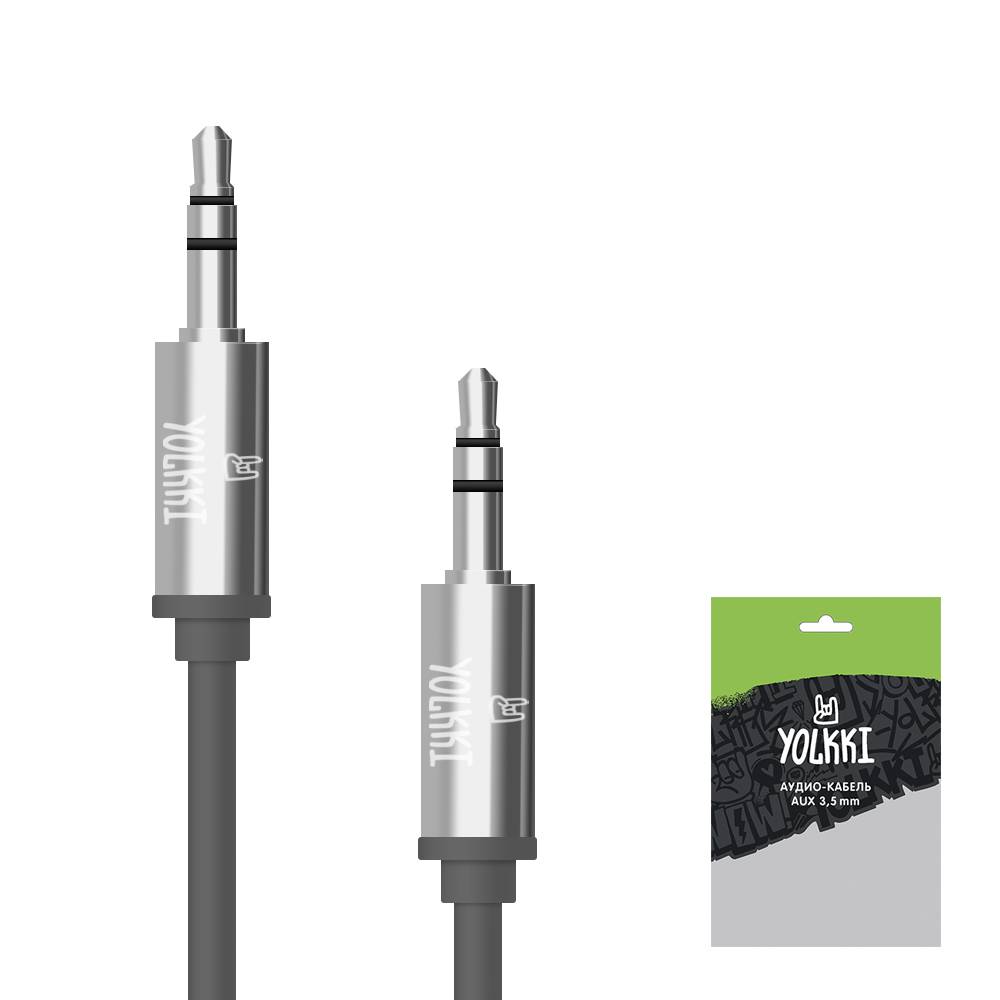 Кабель AUX YOLKKI Guitar pack черный (1м)