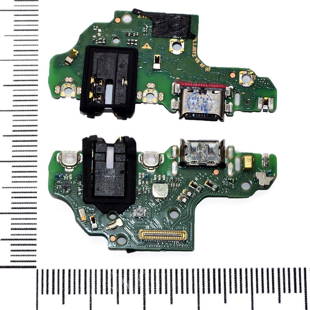 Шлейф (плата) Huawei P40 Lite + системный разъем + разъем гарнитуры + микрофон 5G orig Factory