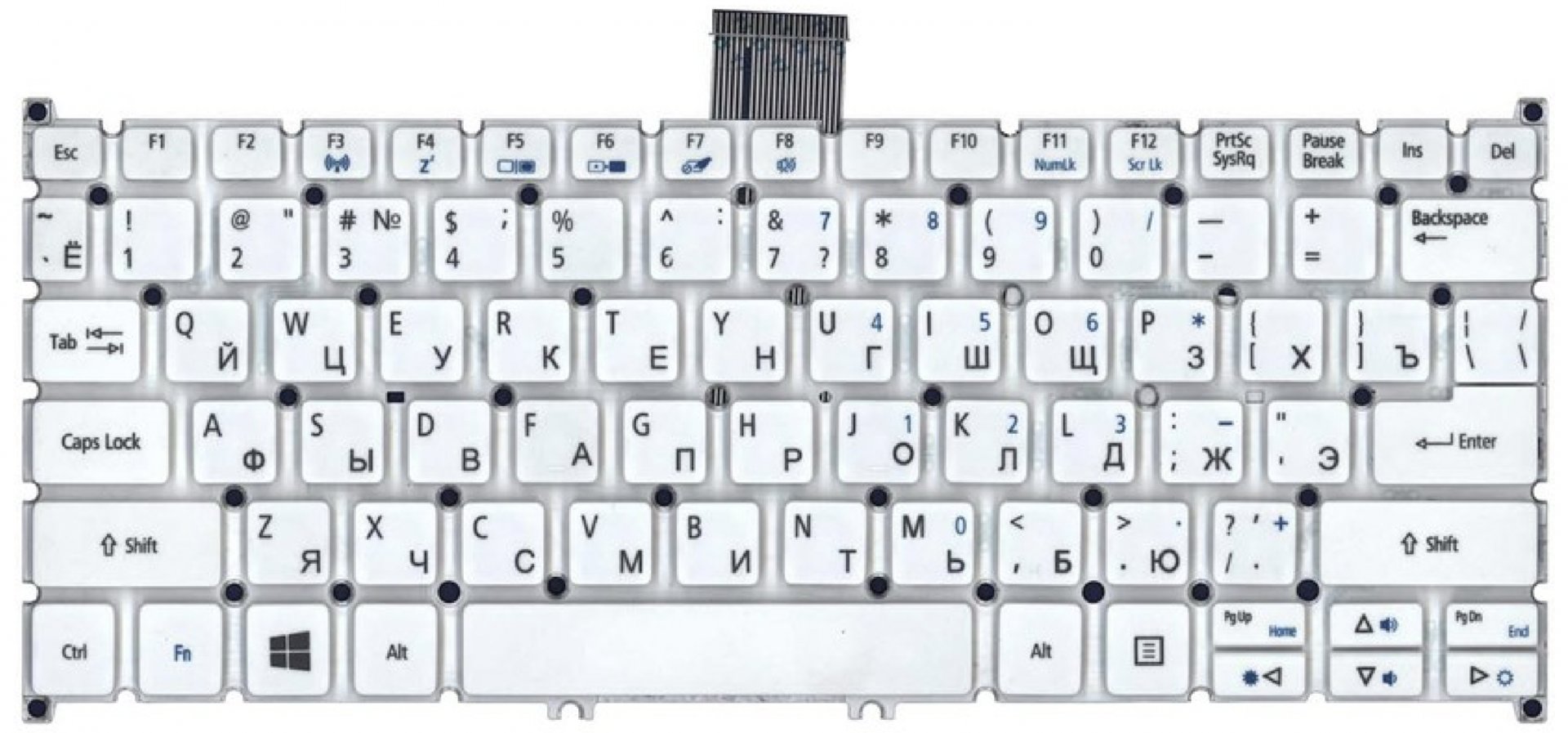 Клавиатура Acer Aspire V5-171 белая, OEM