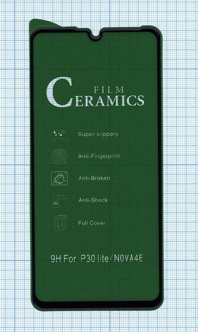 Керамическая пленка (стекло) для Huawei Nova 4E/ P30 lite  черная