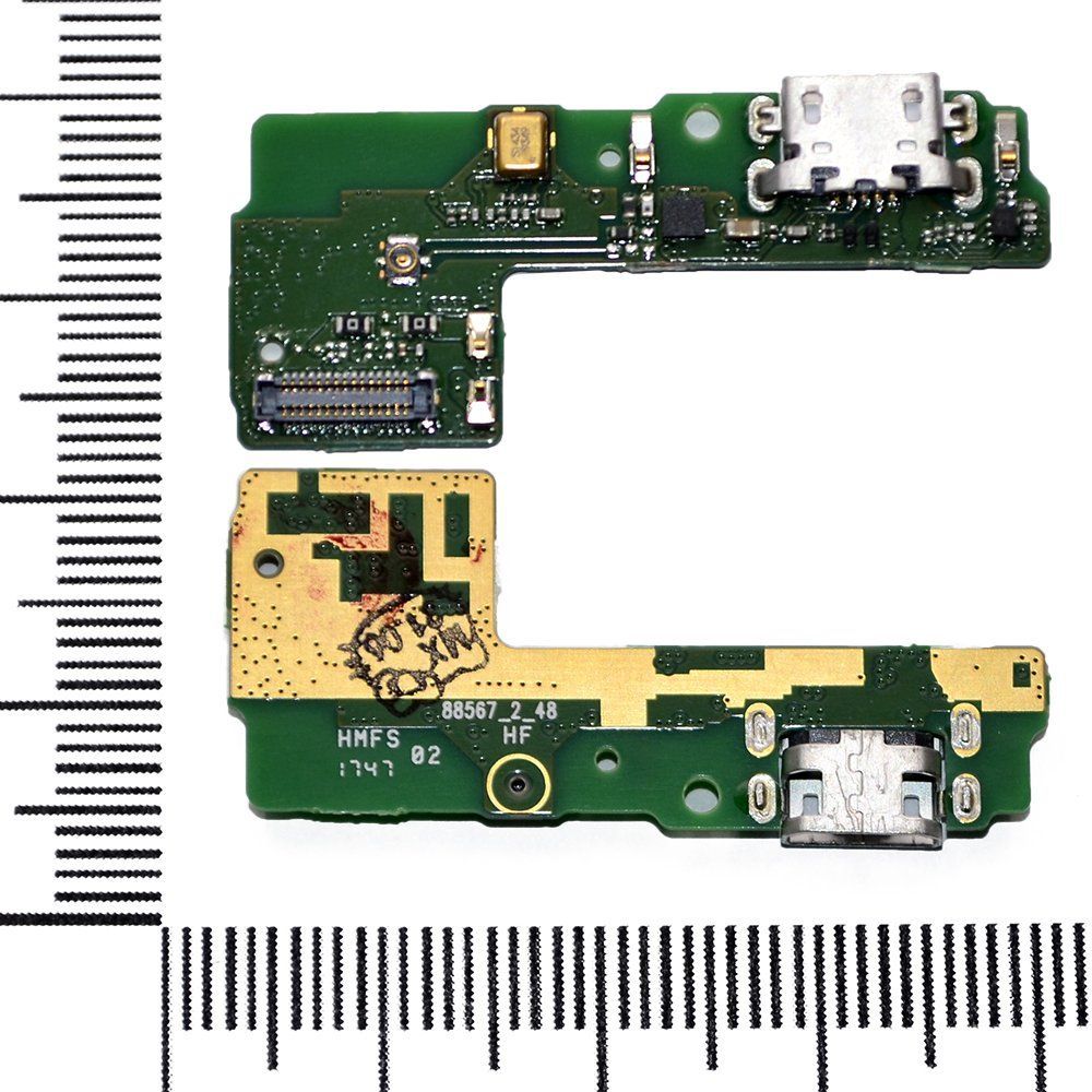 Шлейф (плата) Xiaomi Redmi 5 + системный разъем + микрофон orig Factory