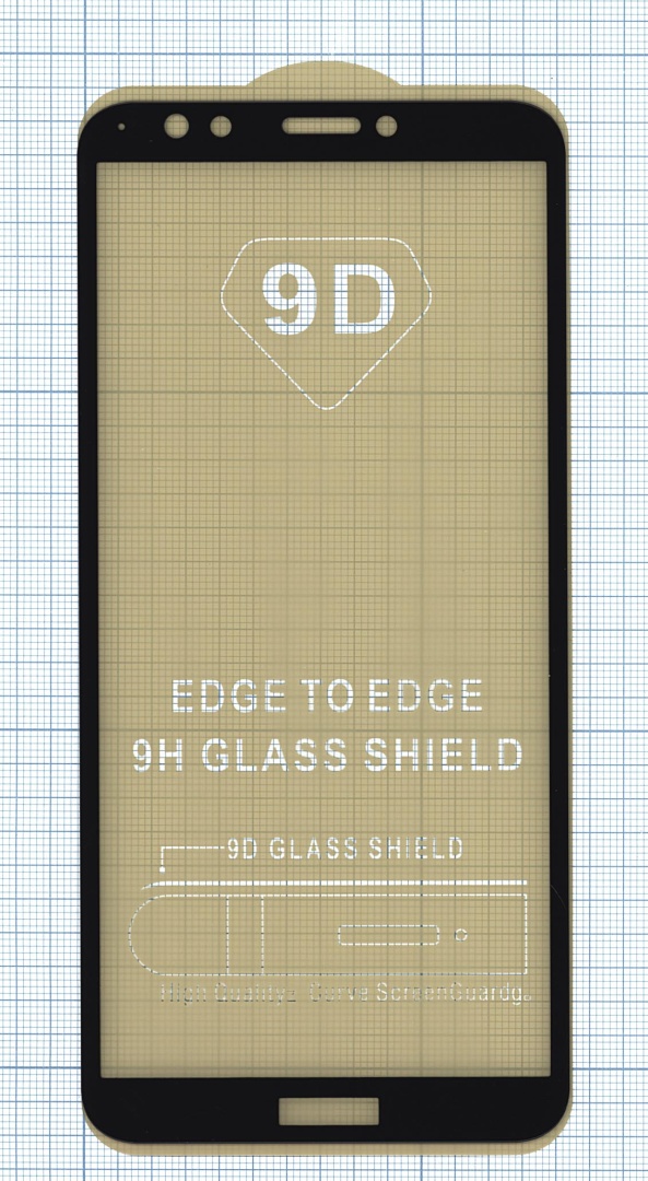 Защитное стекло "Полное покрытие" для Huawei Honor 7C pro черное