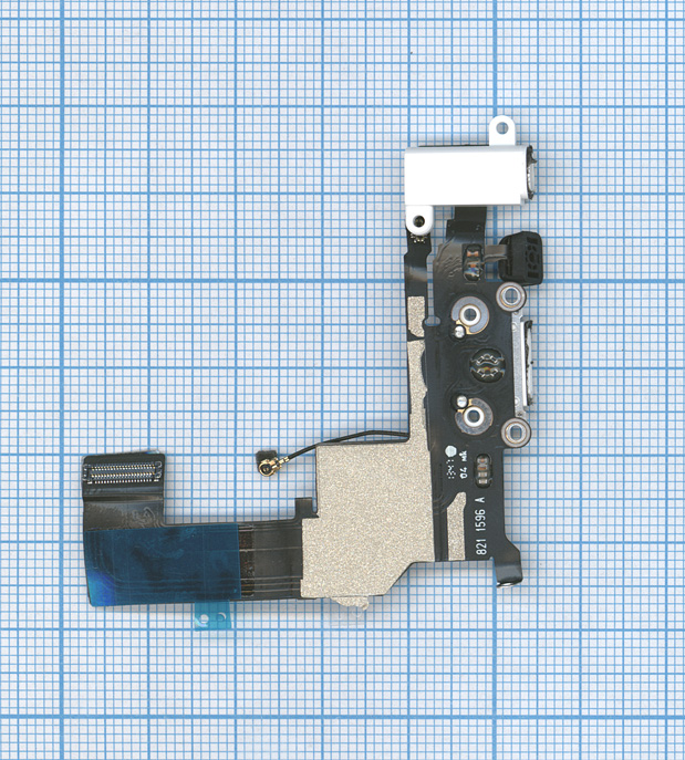 Шлейф разъема питания с аудио-разъемом для iPhone 5S белый
