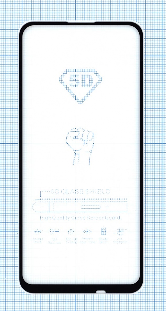 Защитное стекло "Полное покрытие" для Huawei P40 Lite черное