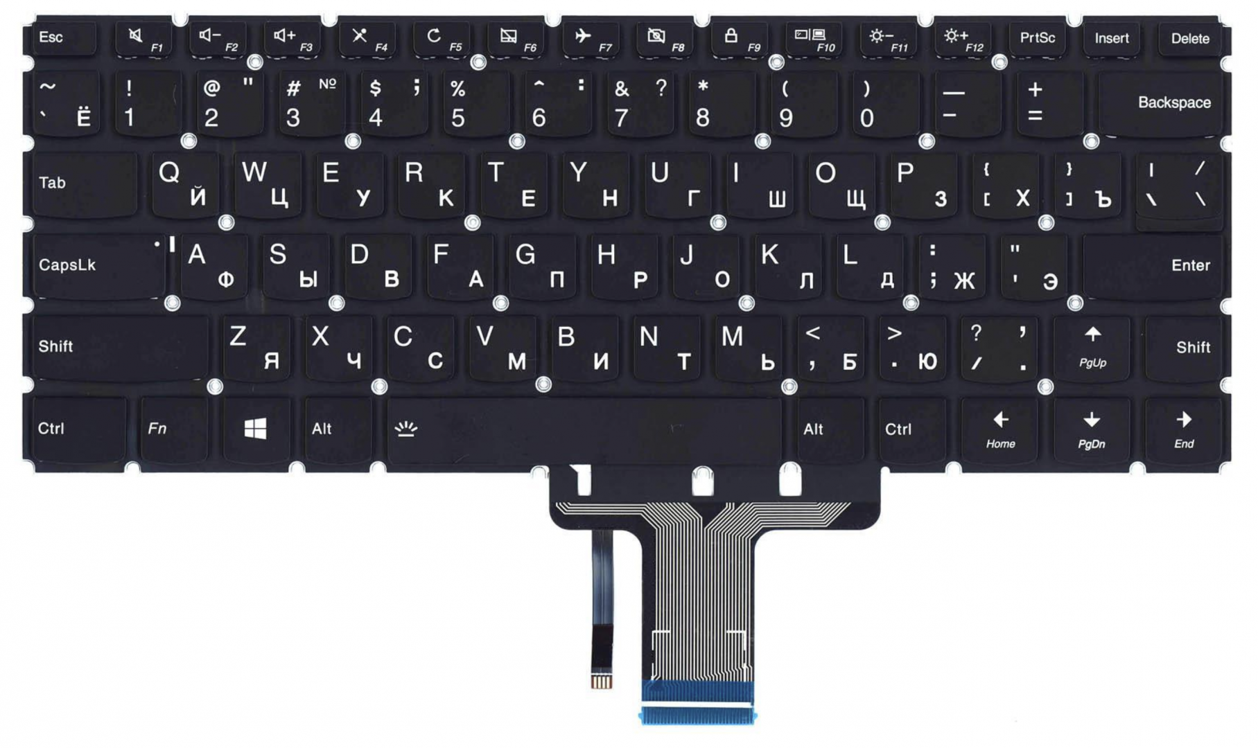 Клавиатура Lenovo Yoga 710-15IKB с подсветкой, OEM