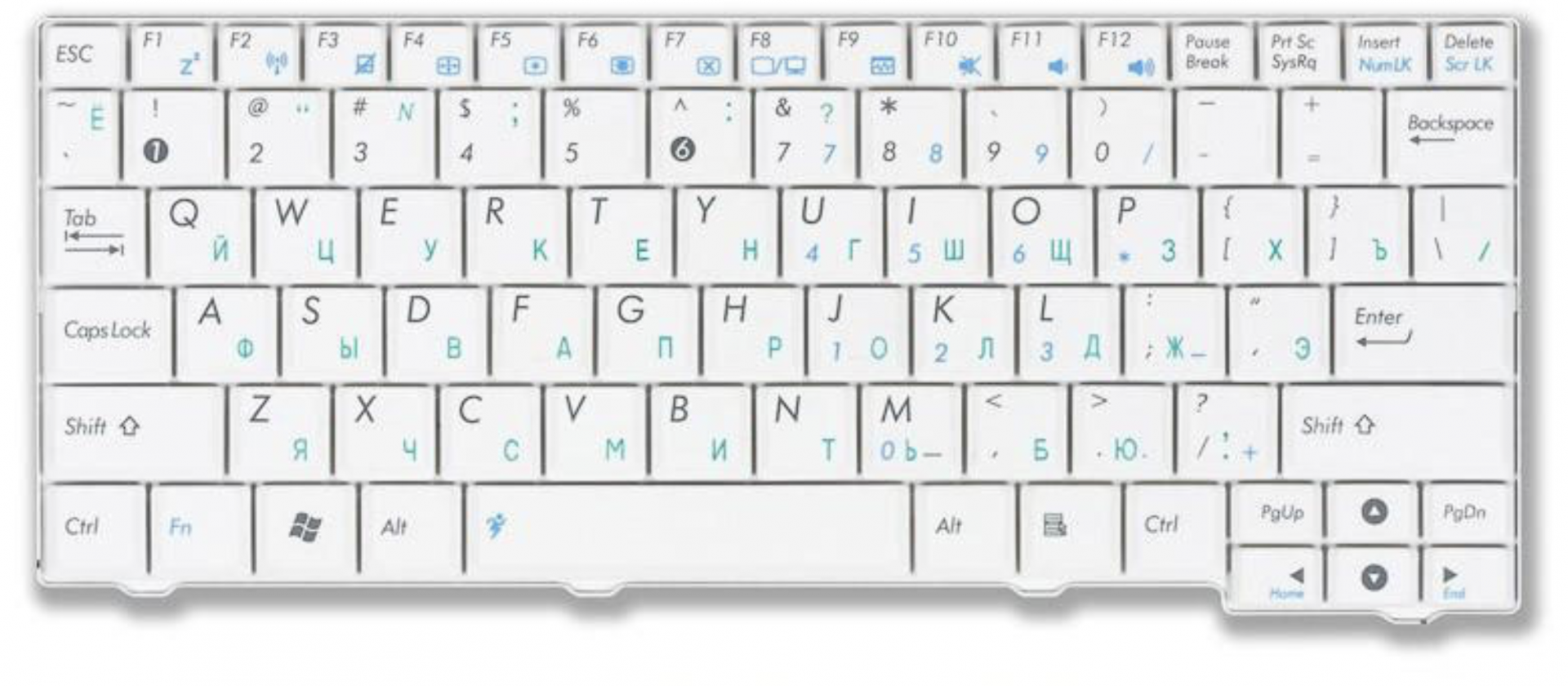 Клавиатура ASUS Eee PC MK90 белая, OEM