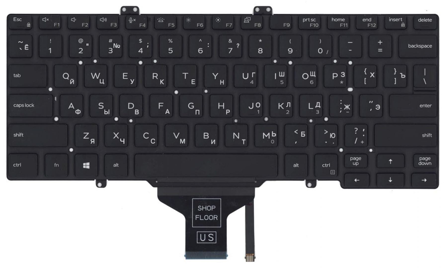 Клавиатура DELL Latitude 7400, 7400-7227 с подсветкой, OEM