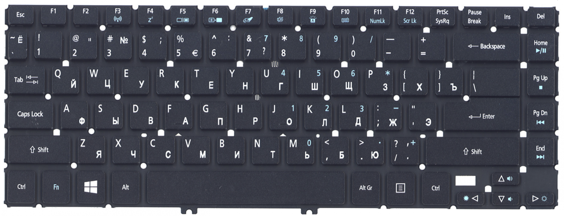 Клавиатура Acer Aspire R7-571 с подсветкой, гор. Enter, OEM