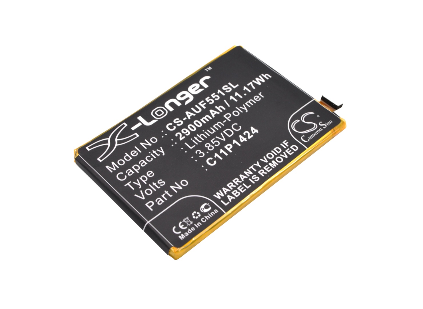 Аккумулятор CS-AUF551SL C11P1424 для ASUS ZenFone 2 (ZE551ML)  3.85V / 2900mAh, / 11.17Wh