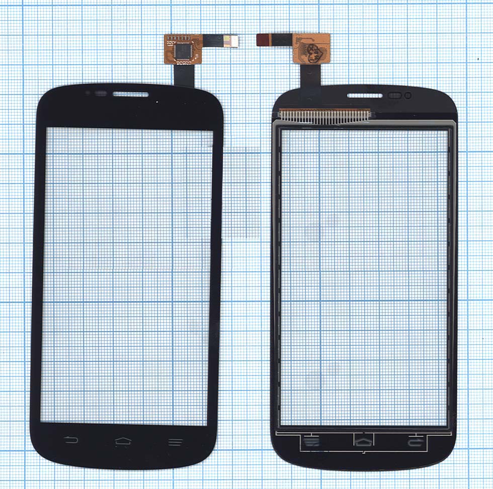 Сенсорное стекло (тачскрин) для ZTE V829 черное
