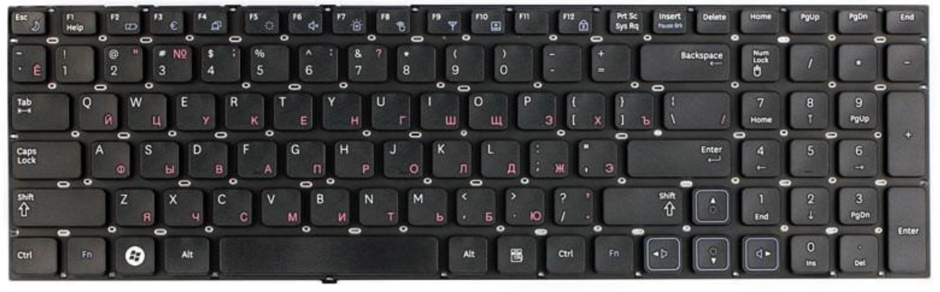 Клавиатура Samsung RC711 без подложки, OEM