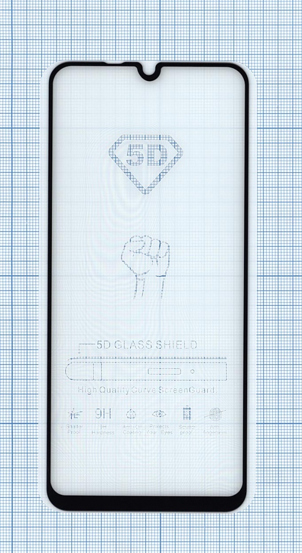 Защитное стекло "Полное покрытие" для Huawei Honor 9A черное