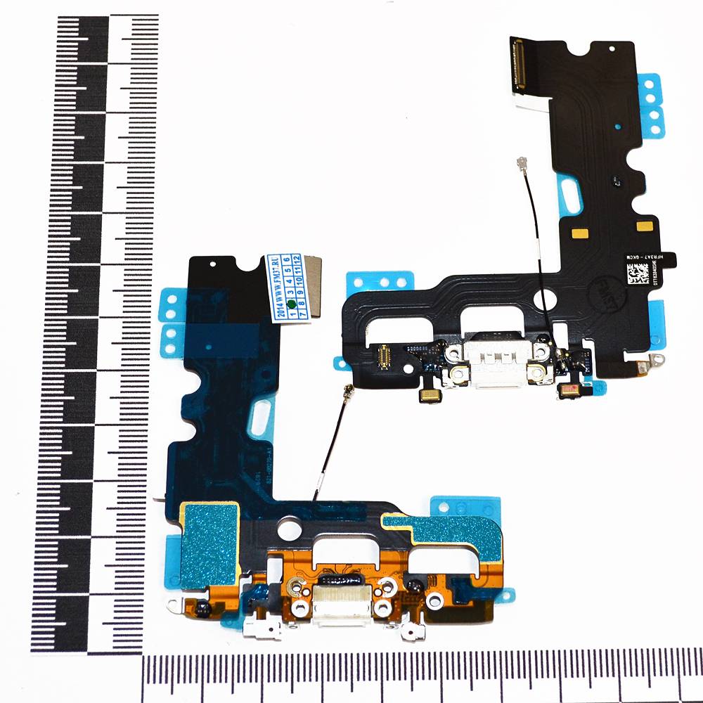 Шлейф iPhone 7 + разъем зарядки белый