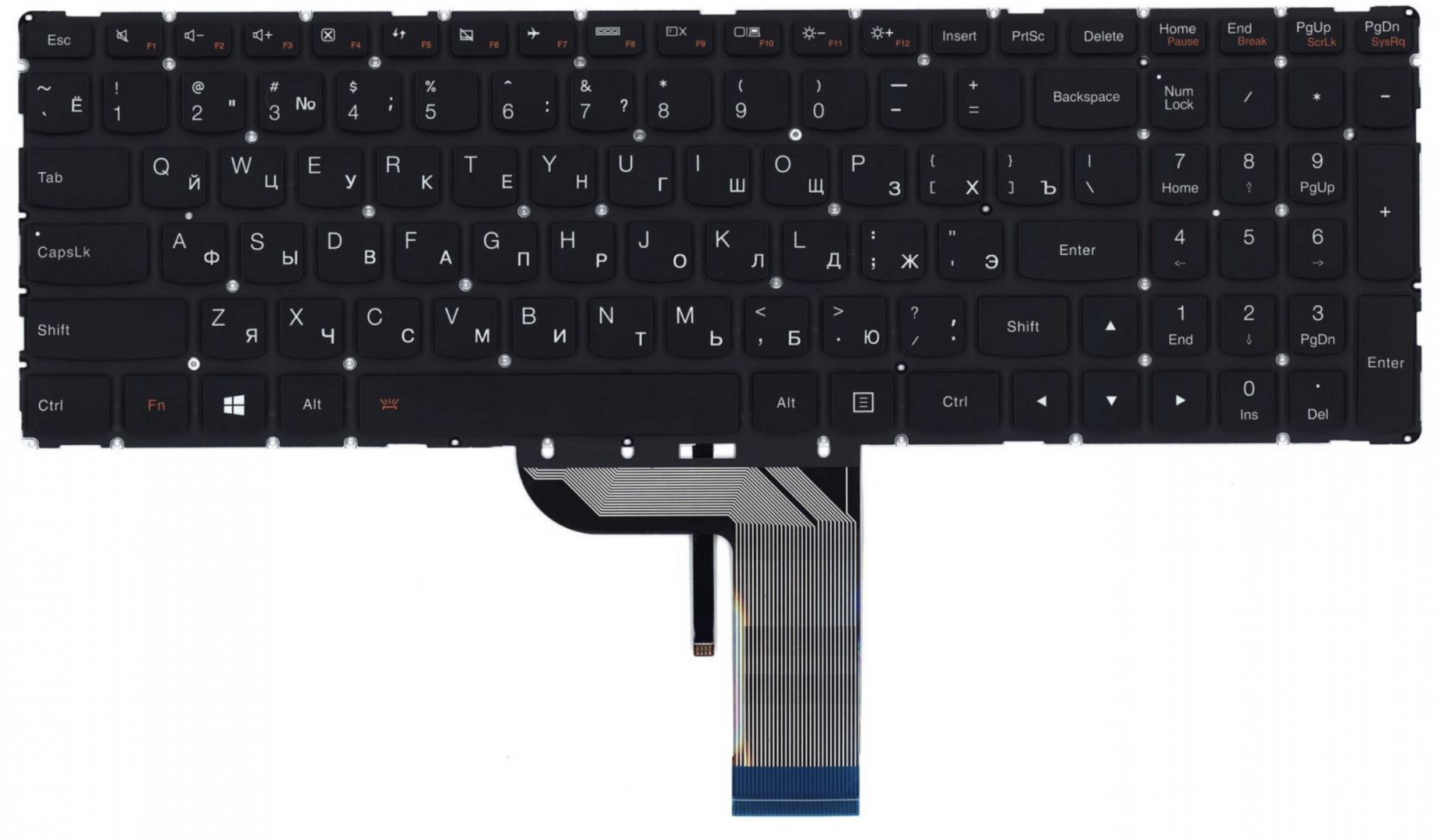 Клавиатура Lenovo IdeaPad 700-17ISK без рамки, с подсветкой, OEM