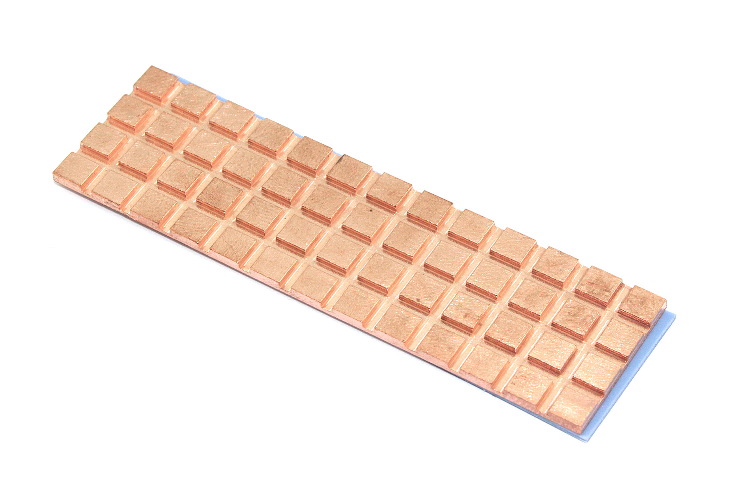 Медный  радиатор для М.2 SSD с термопрокладкой 0,5 мм, 70х20х1,5 мм