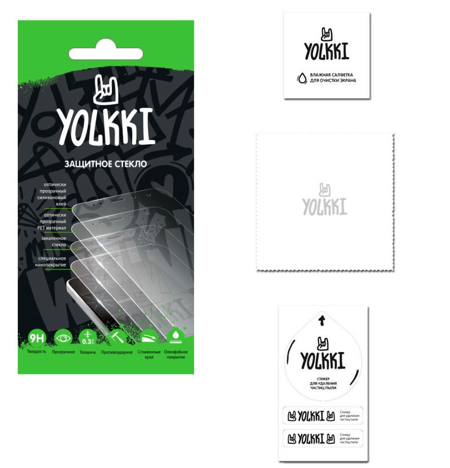 Защитное стекло YOLKKI PRO 2.5D во весь экран Xiaomi Redmi Note 9