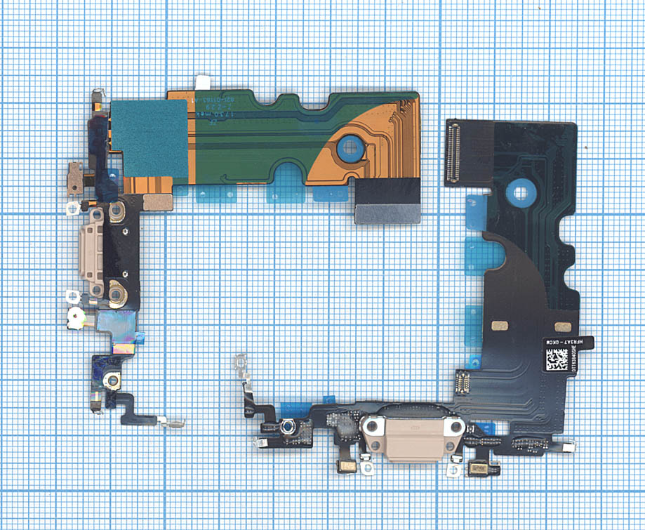 Шлейф разъема питания для iPhone 8 золотой