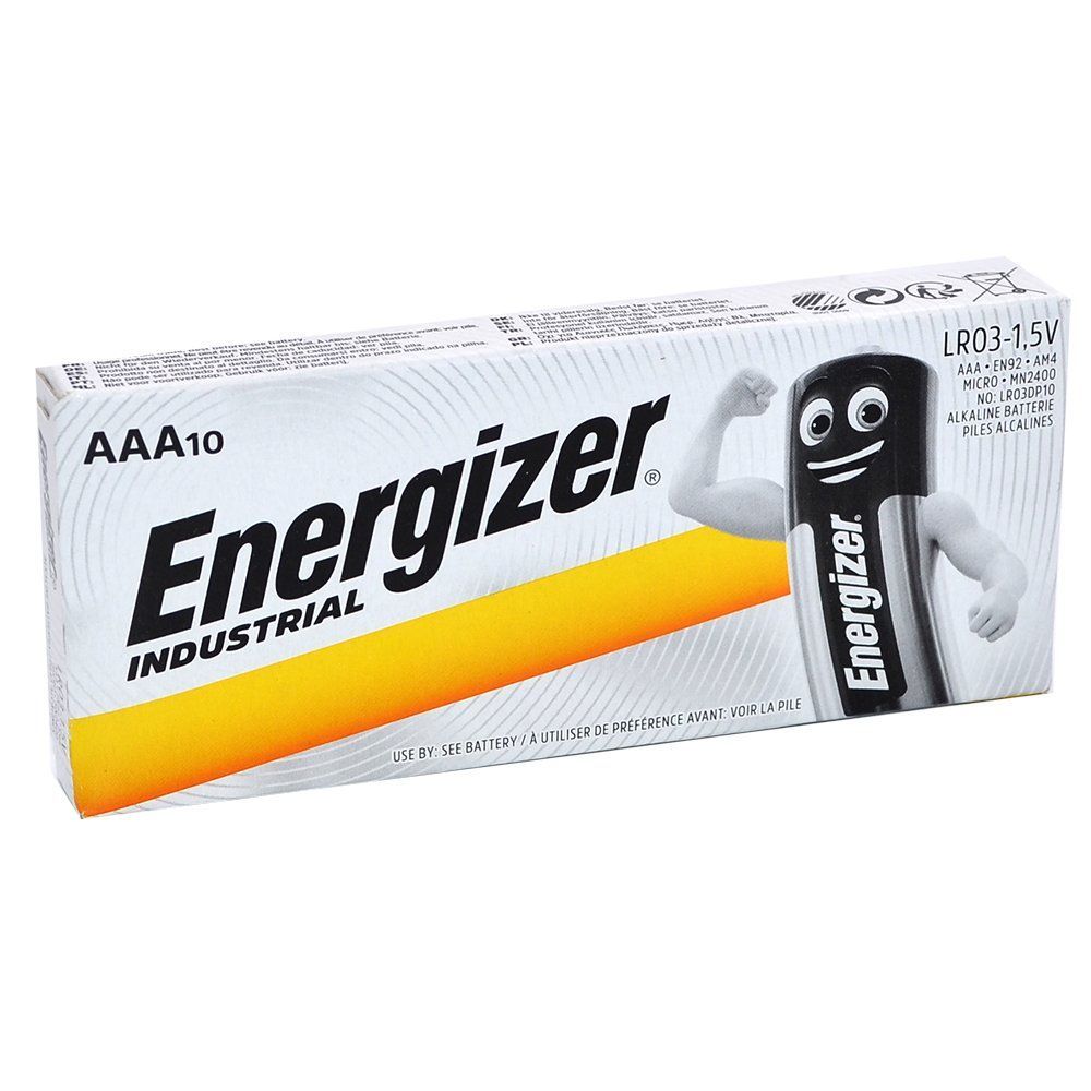 Батарейка алкалиновая Energizer AAA LR03 Industrial (коробка/10шт)