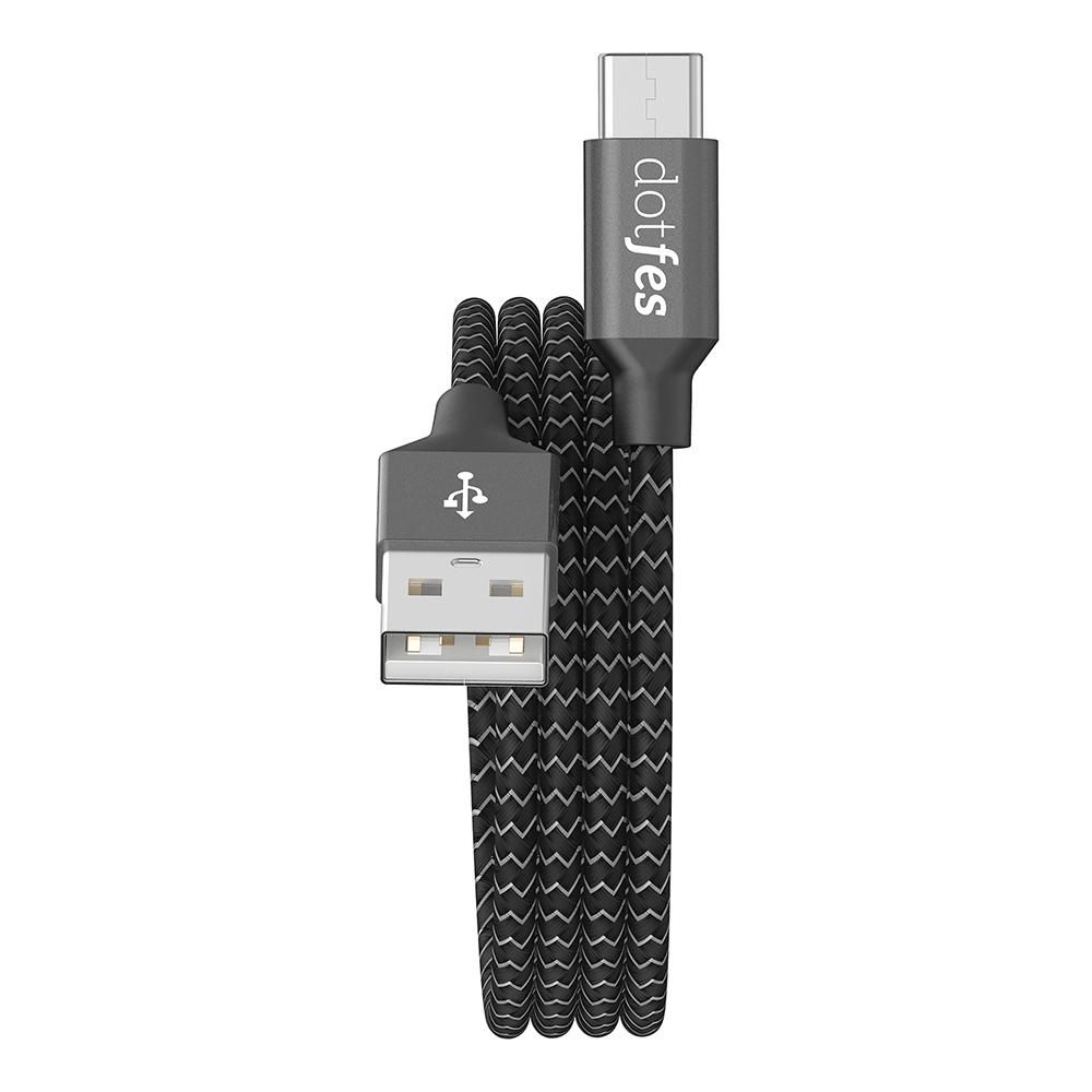 Кабель USB - TYPE-C DOTFES A06T Dual color черный (1м)