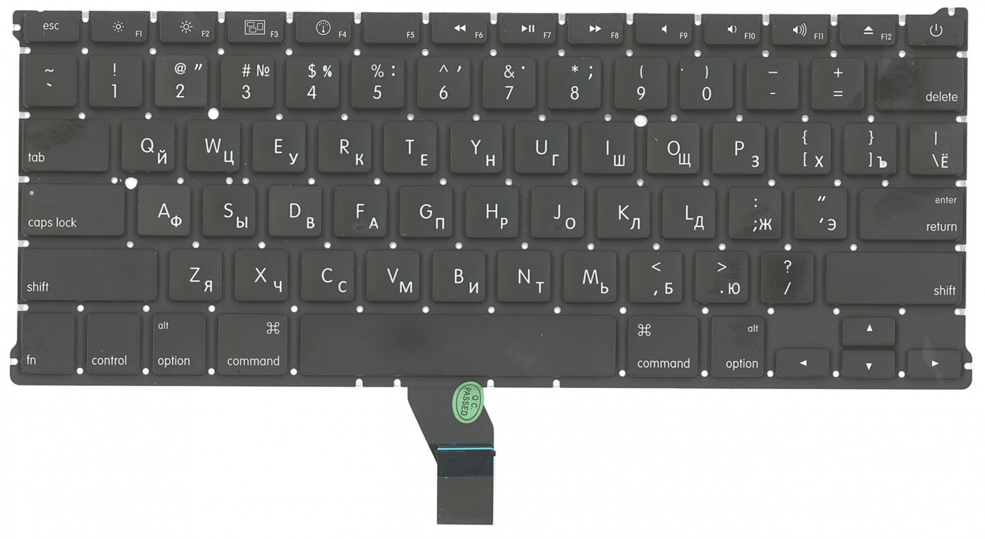 Клавиатура Apple MacBook Air 13.3" начало 2015 A1466 (MJVG2LL/A, MMGG2LL/A) плоский Enter, без подсветки, OEM