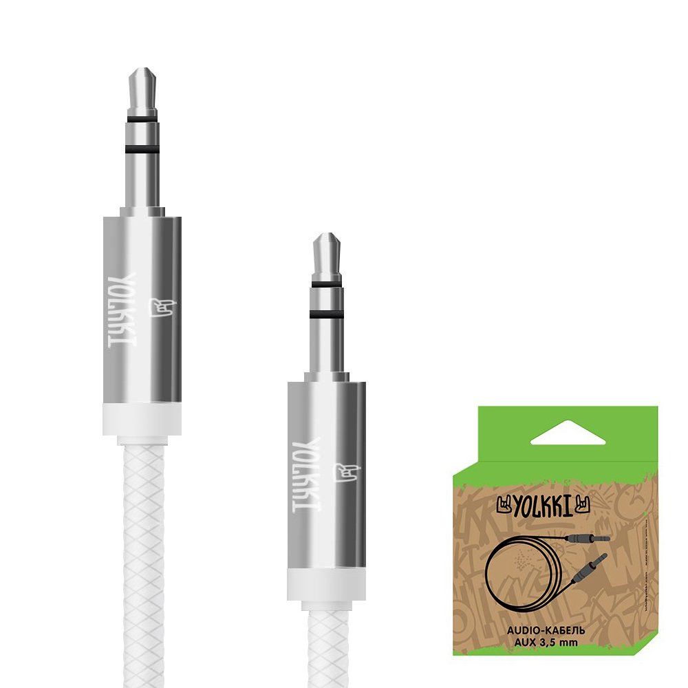 Кабель AUX YOLKKI Violin box белый (1м)