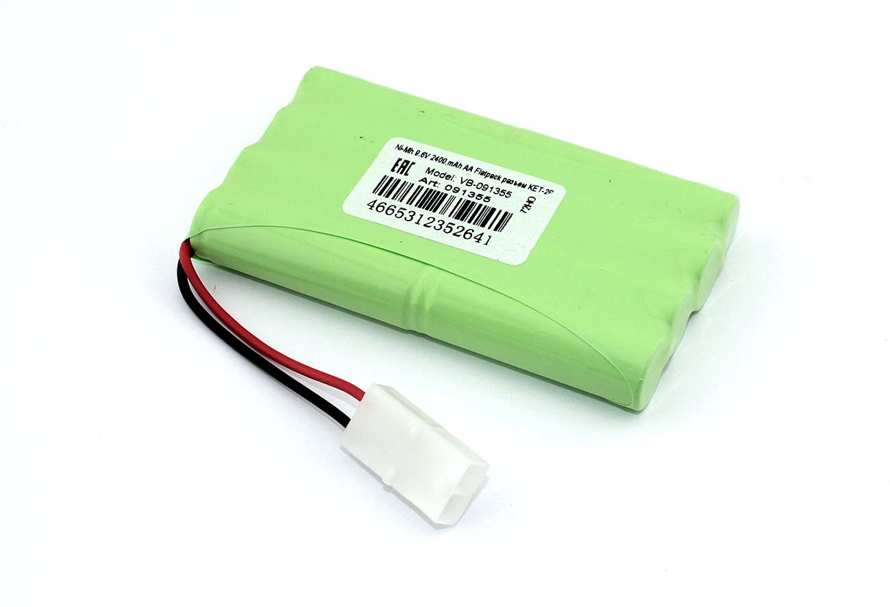 Аккумулятор Ni-Mh 9.6V 2400 mAh AA Flatpack разъем KET-2P