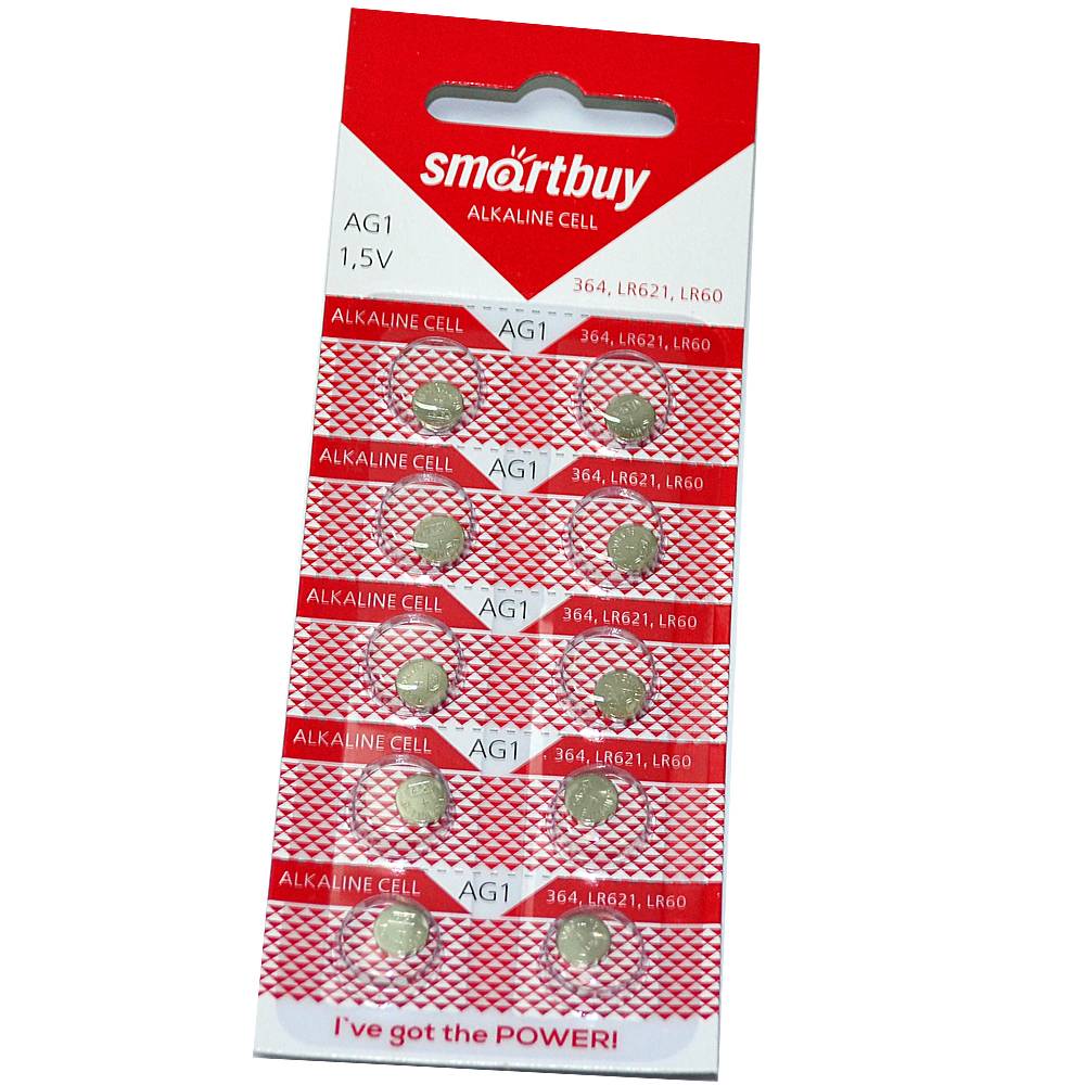 Батарейка часовая SmartBuy AG1/LR621/LR60 (блистер/10шт)