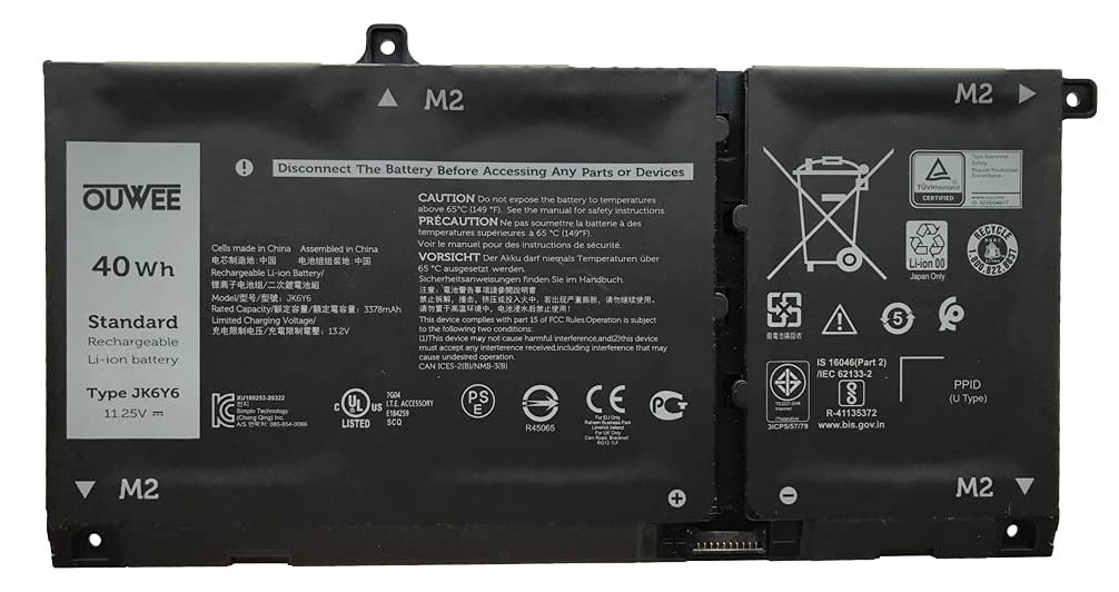 Аккумуляторная батарея для ноутбука Dell Latitude 3510 (JK6Y6) 11.25V 3378mAh