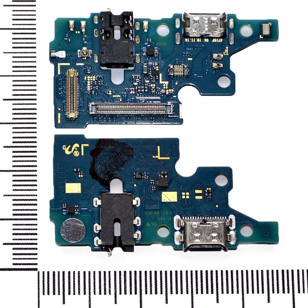 Шлейф (плата) Samsung SM-A715F/Galaxy A71 + системный разъем + разъем гарнитуры + микрофон