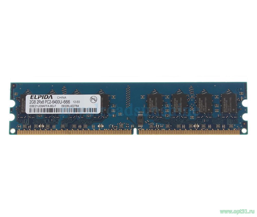 Оперативная память DIMM DDR2 2GB PC2-6400U-666 800Мгц