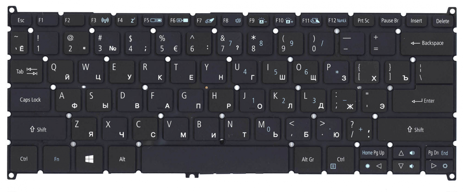 Клавиатура Acer Aspire R14 с подсветкой, OEM