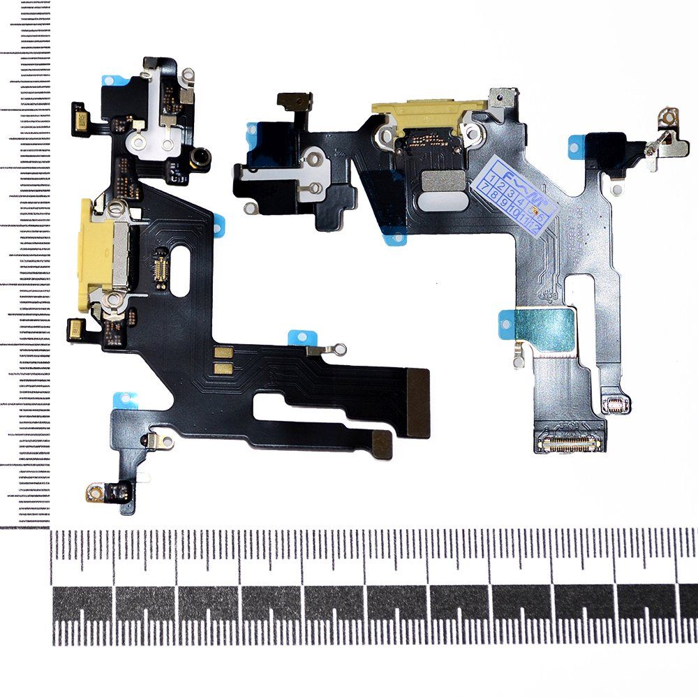 Шлейф iPhone 11 + разъем зарядки + микрофон желтый
