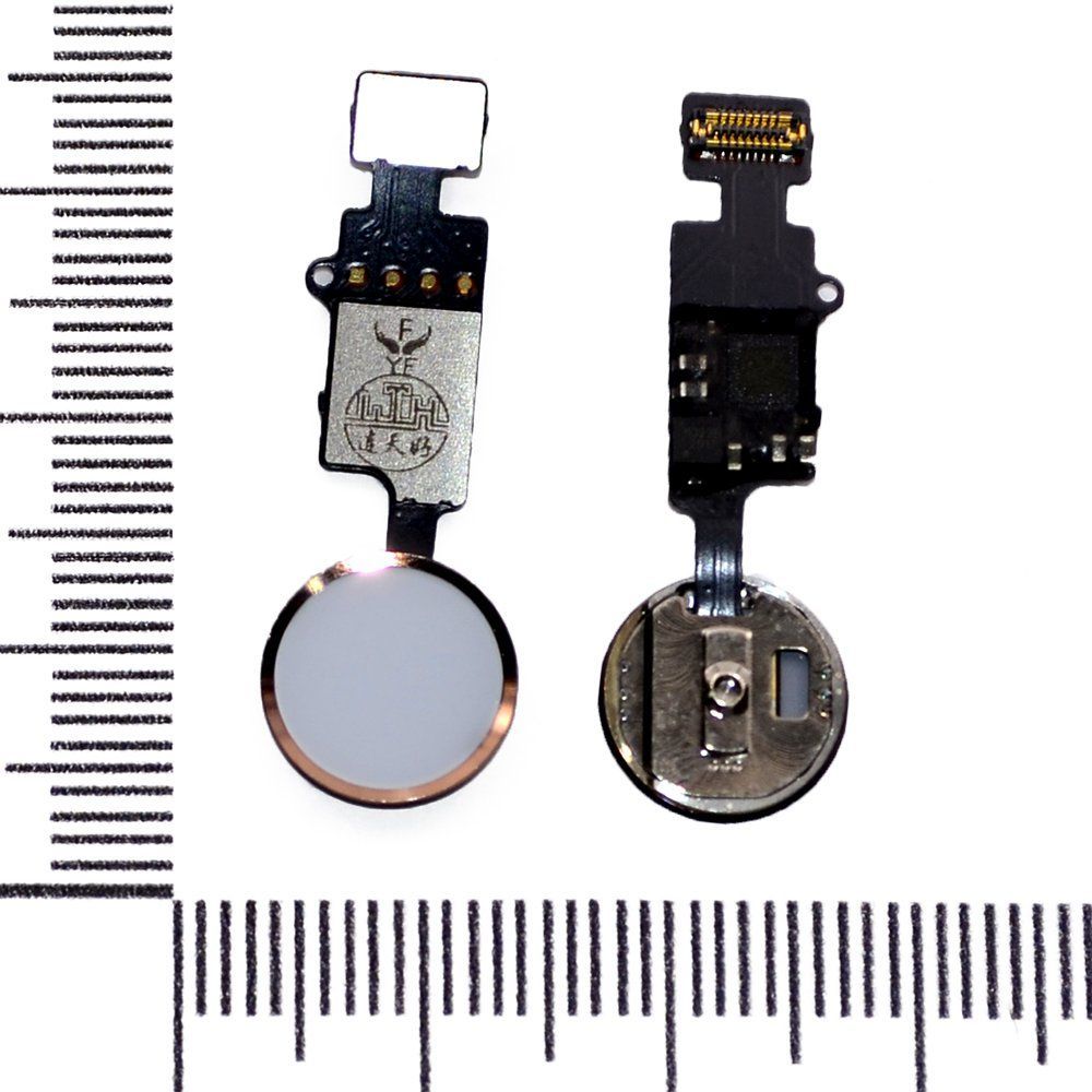 Механизм кнопки HOME iPhone 7/7 Plus/8/8 Plus с толкат и шлейф роз зол /работает без Bluetooth/ YF