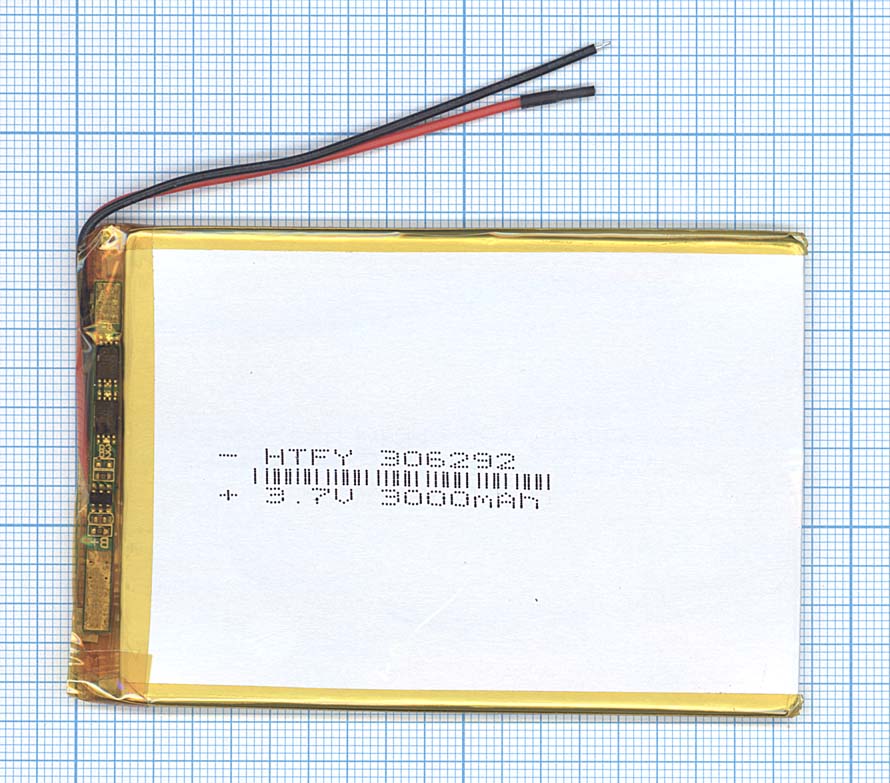Аккумулятор Li-Pol (батарея) 3*62*92мм 2pin 3.7V/3000mAh
