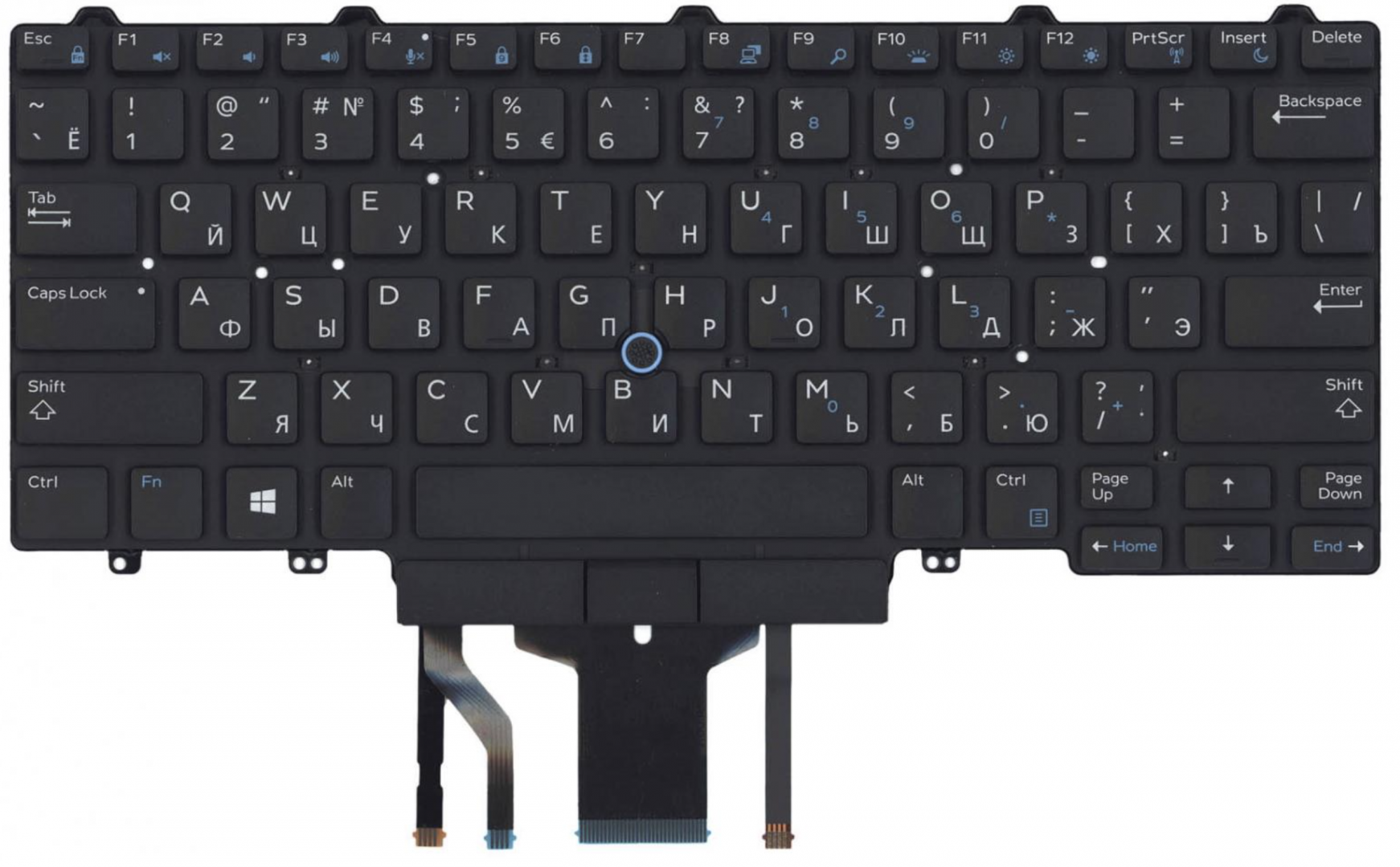 Клавиатура DELL Latitude 7480, 7480-8685 с подсветкой, с указателем, OEM