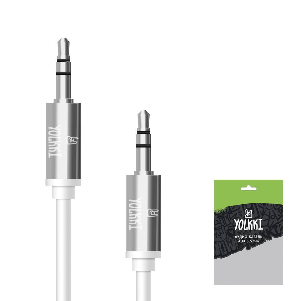Кабель AUX YOLKKI Guitar pack белый (1м)