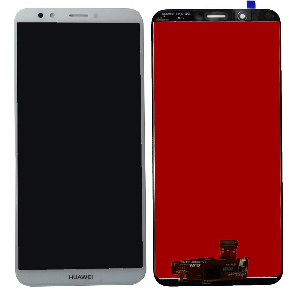 Дисплей Honor 7C Pro/Huawei Y7 Prime 2018 + тачскрин белый (матрица orig)/логотип Huawei/