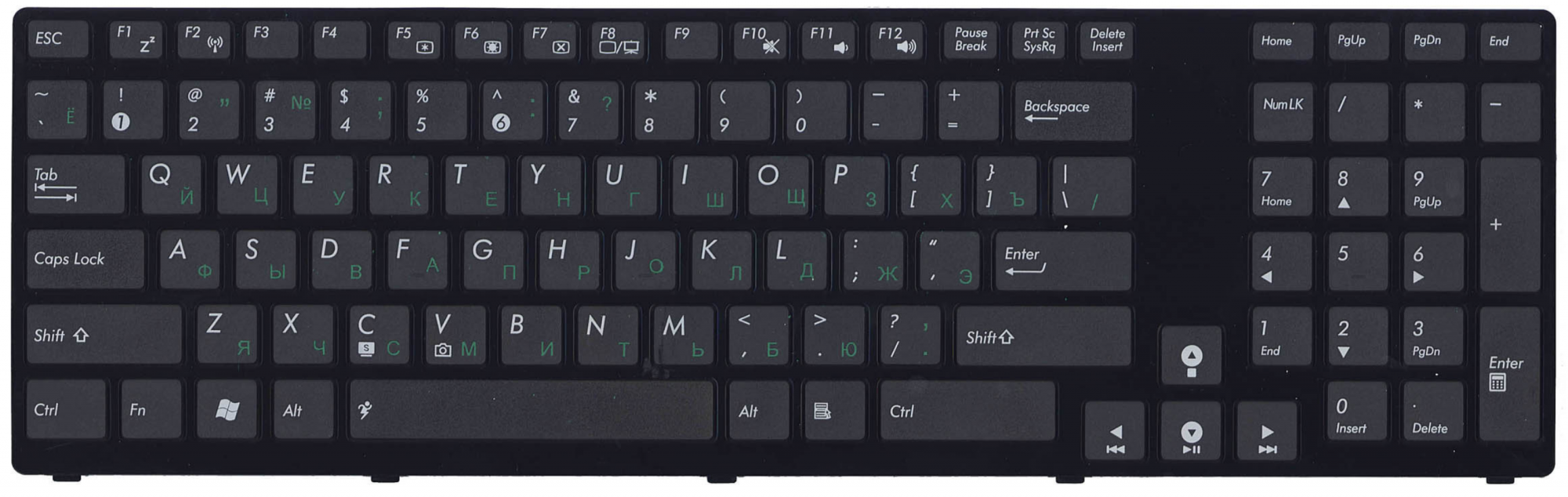 Клавиатура ASUS K95VB с рамкой, OEM