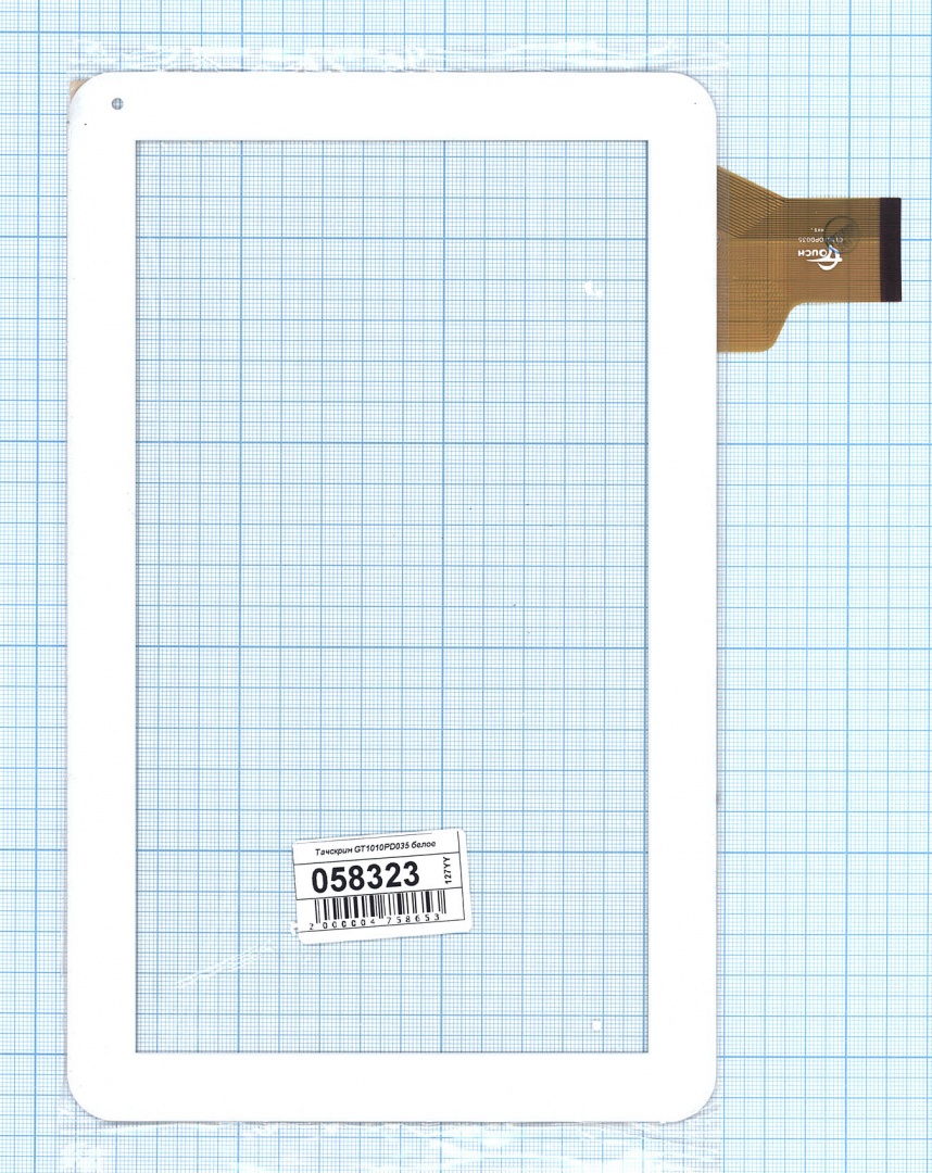 Сенсорное стекло (тачскрин) GT1010PD035 белое