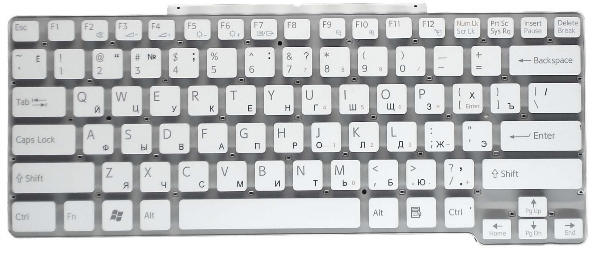 Клавиатура Sony VAIO VGN-SR399PBB белая, без рамки, OEM