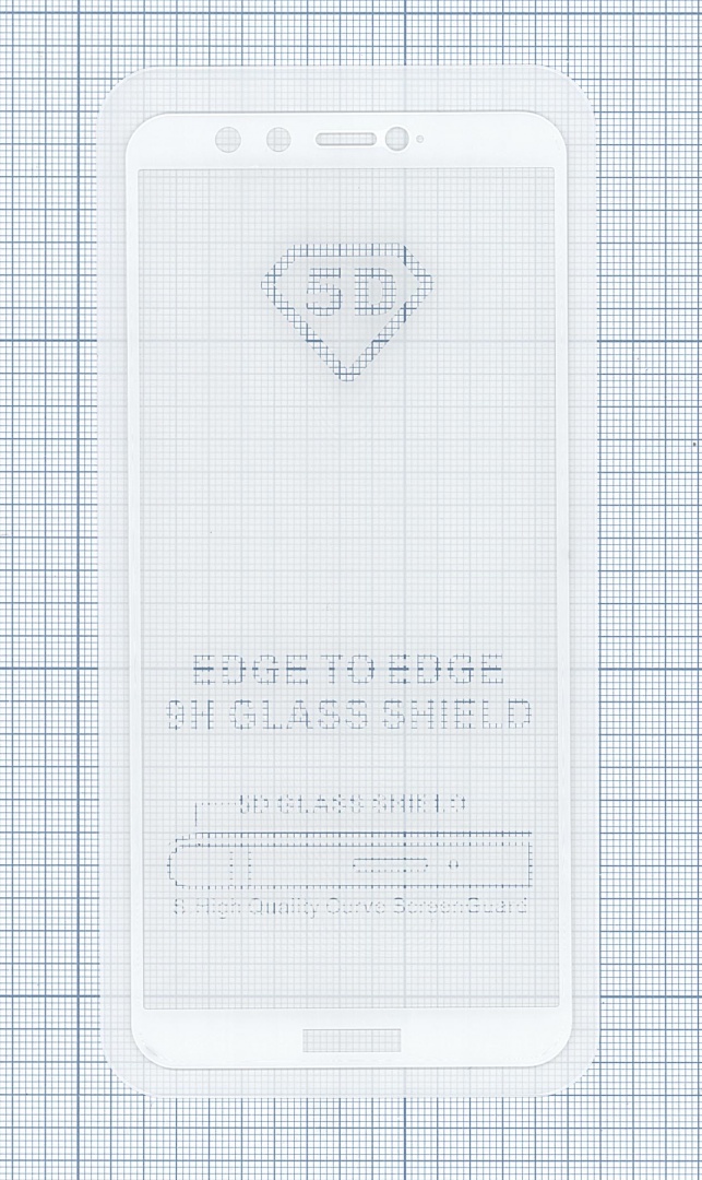 Защитное стекло "Полное покрытие" для Huawei Honor 9 Lite белое