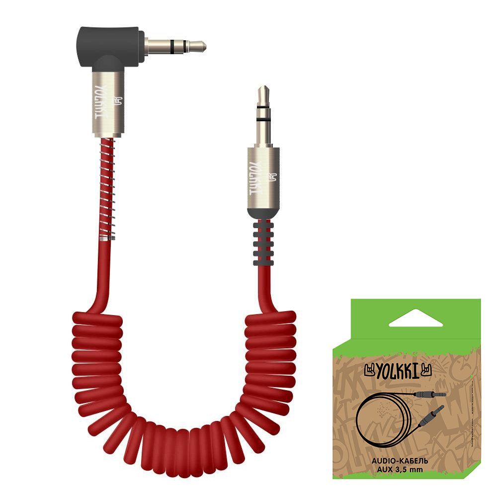Кабель AUX YOLKKI Drum box красный (1,8м)