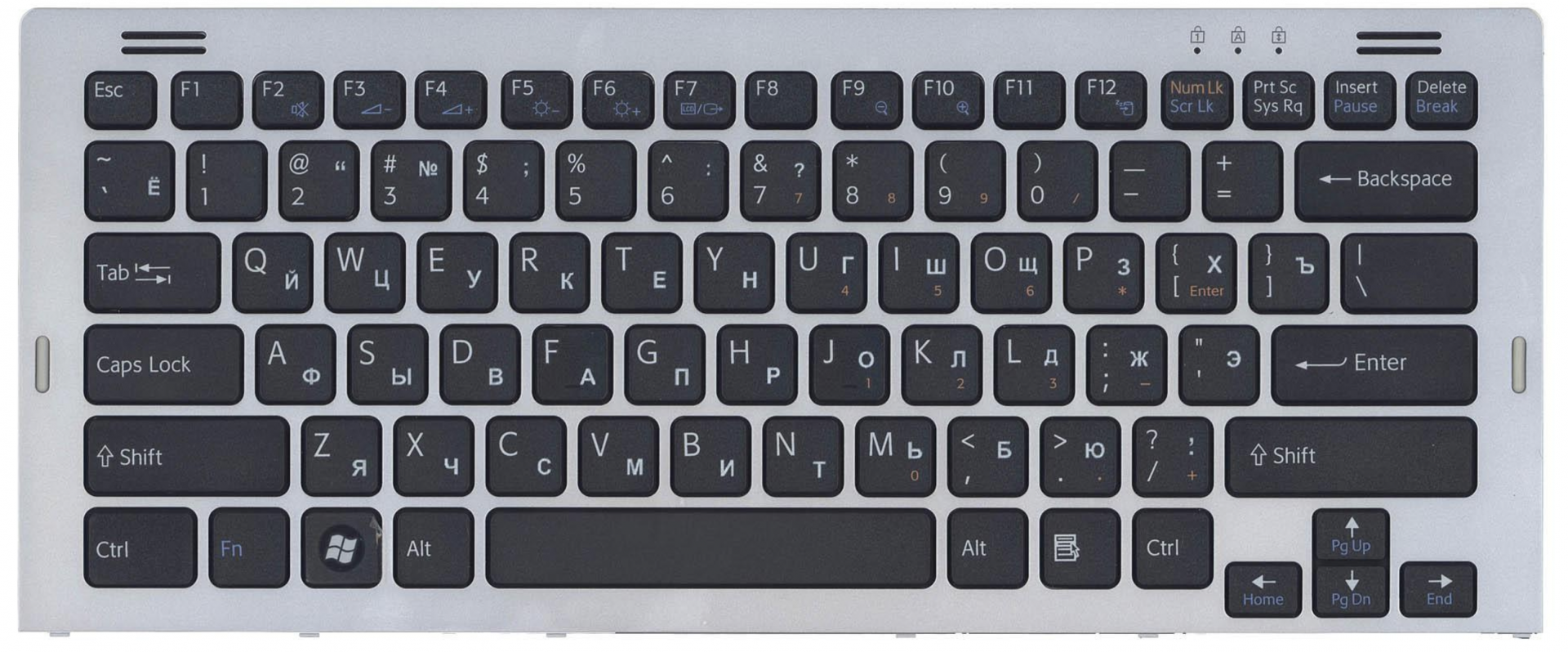 Клавиатура Sony VAIO VGN-SR165E/B с серой рамкой, OEM