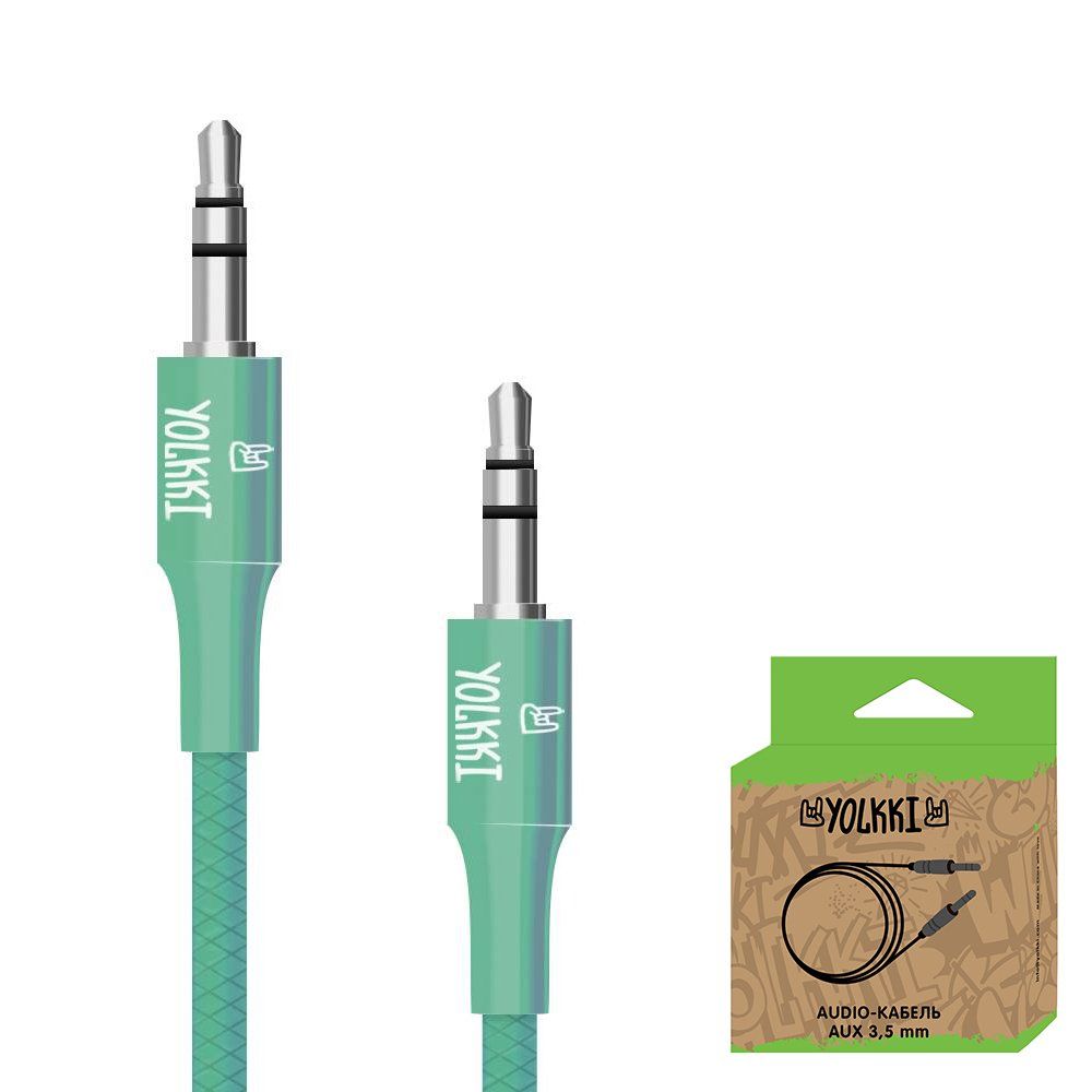 Кабель AUX YOLKKI Flute box мятный (1м)