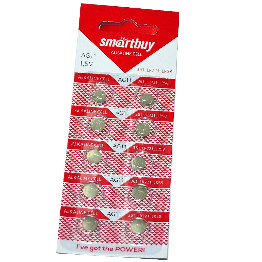 Батарейка часовая SmartBuy AG11/LR721/LR58 (блистер/10шт)