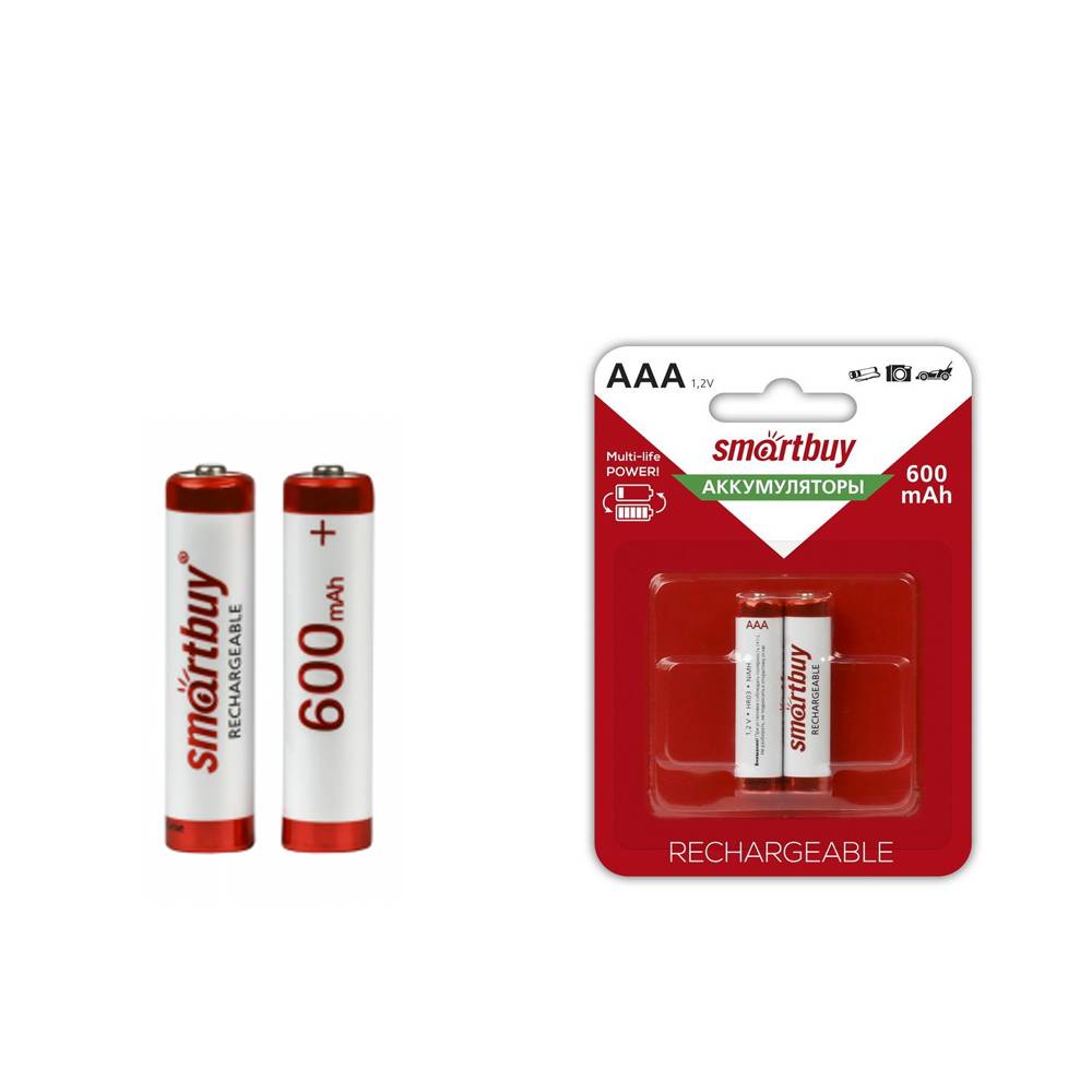 Аккумулятор перезаряжаемый SmartBuy AAA HR03 600mAh (блистер/2шт)