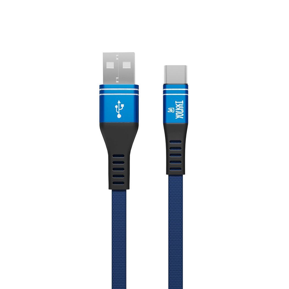Кабель USB - TYPE-C YOLKKI Pro 06 pack синий (1м) /max 2,1A/