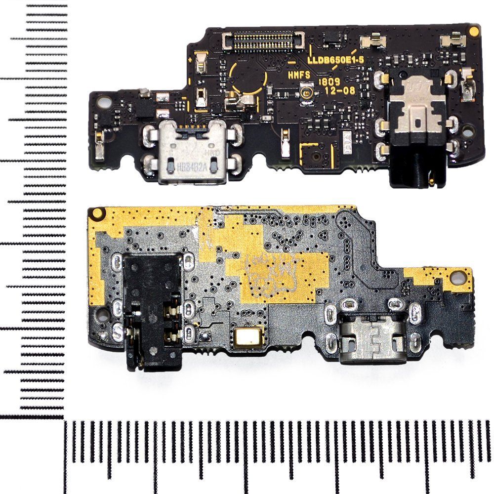 Шлейф (плата) Xiaomi Redmi Note 5/Note 5 Pro + системный разъем + микрофон orig Factory