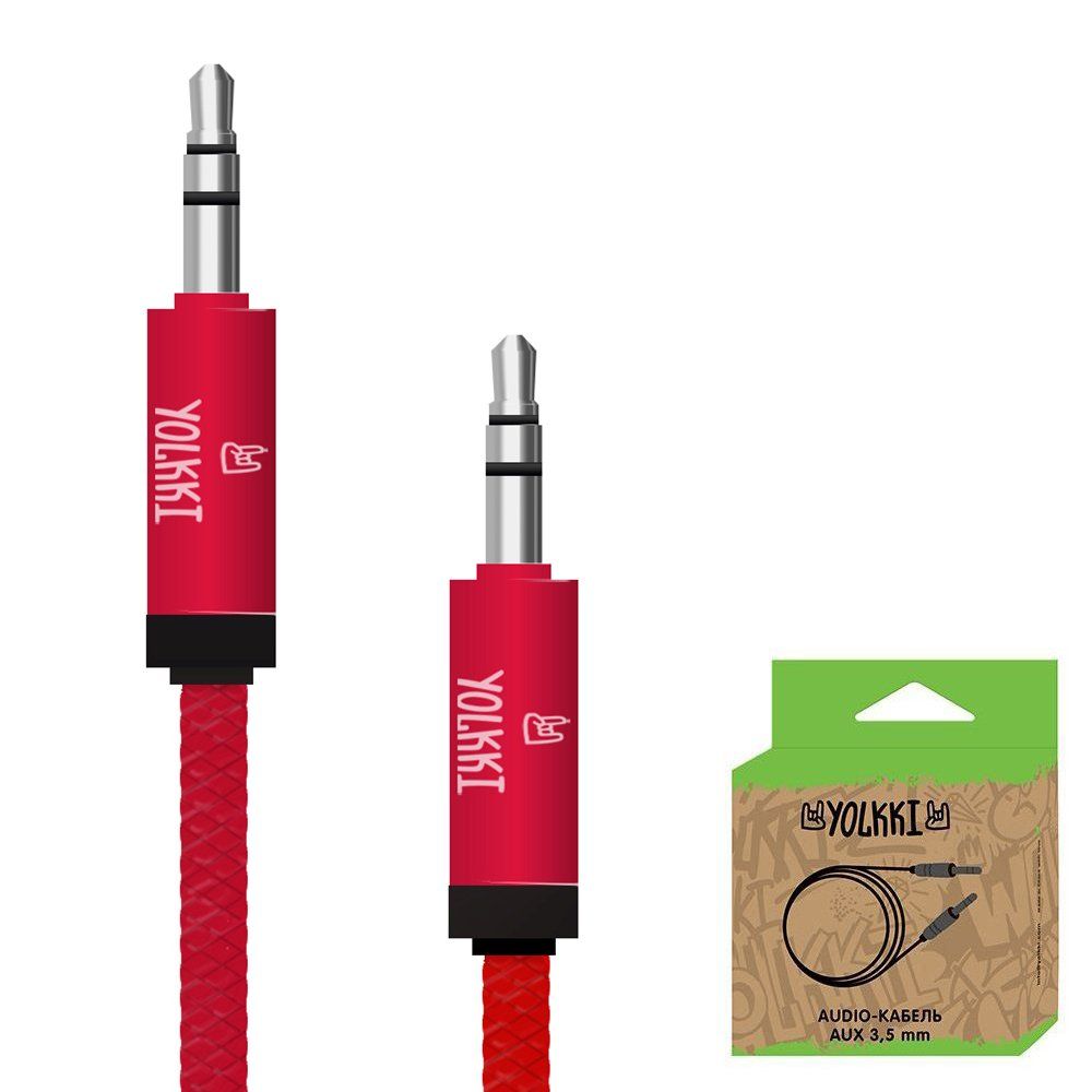 Кабель AUX YOLKKI Violin box красный (1м)